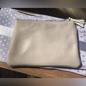 Kate Spade Pebbled 100% Cow Leather Clutch with Tassel, 10” x 7.5”